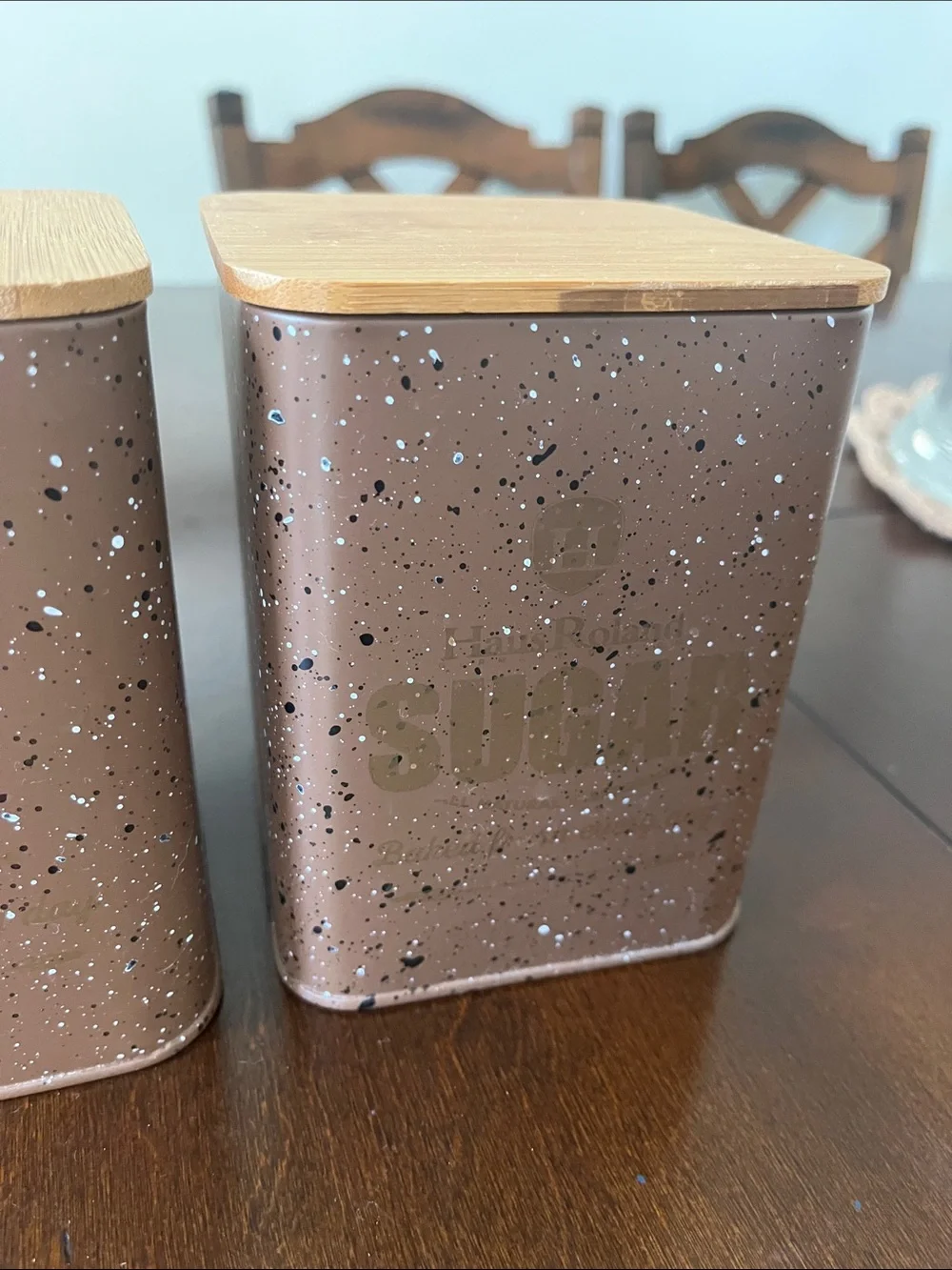 Bamboo Square Storage Canisters - Natural Wood Tone